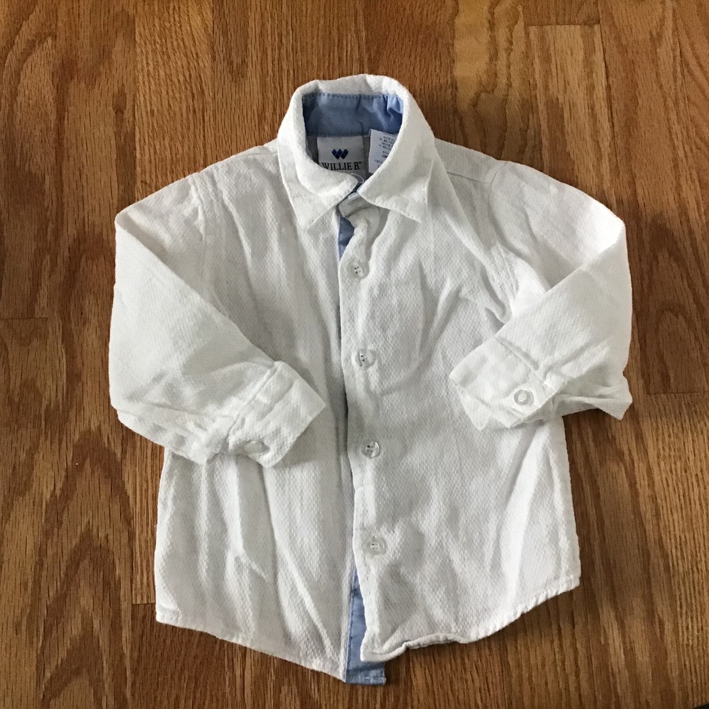 White weave material Willie B button down, 2T